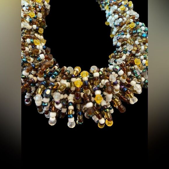 BEADED EARTHTONE NECKLACE - Picture 2 of 4